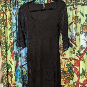 Vintage Full Lace Knee Length Dress